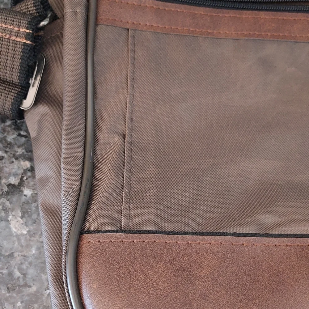 Atlantic Carry On Luggage Travel Bag Laptop Briefcase Brown Softside Compartment